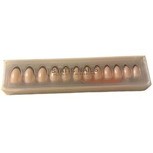 Static Press on Nails BlackFrench Almond New in Box
